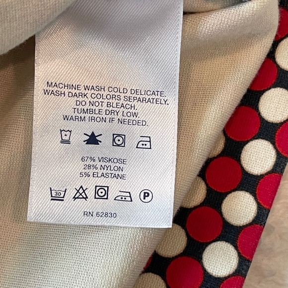 Lands End Dress Womens 18T Tall Red Ponte Polka Dot Sheath Sleeveless Stretch - Picture 8 of 15